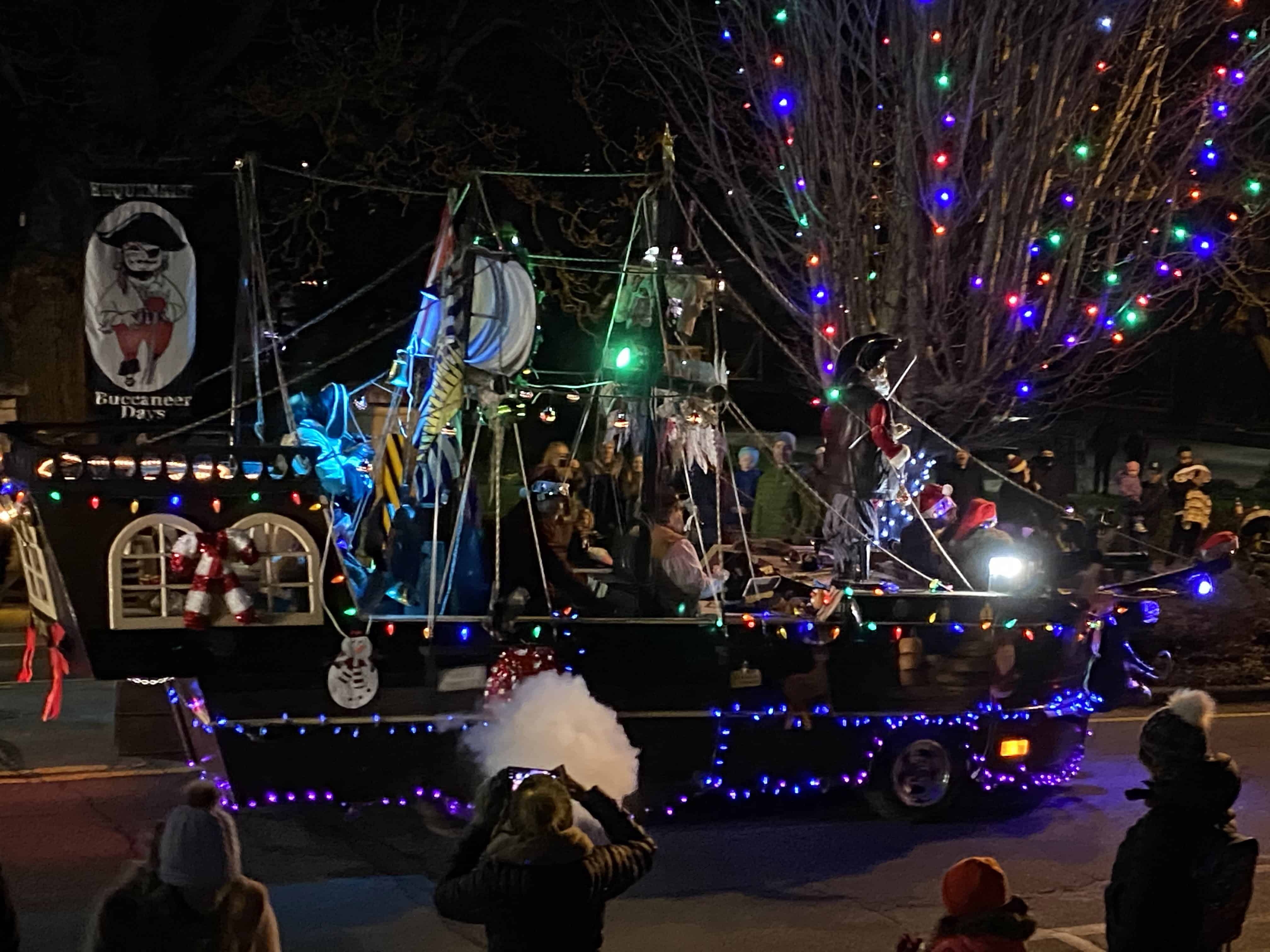 Things to do in Esquimalt - Float in the parade - Celebration of Lights - December 2021.