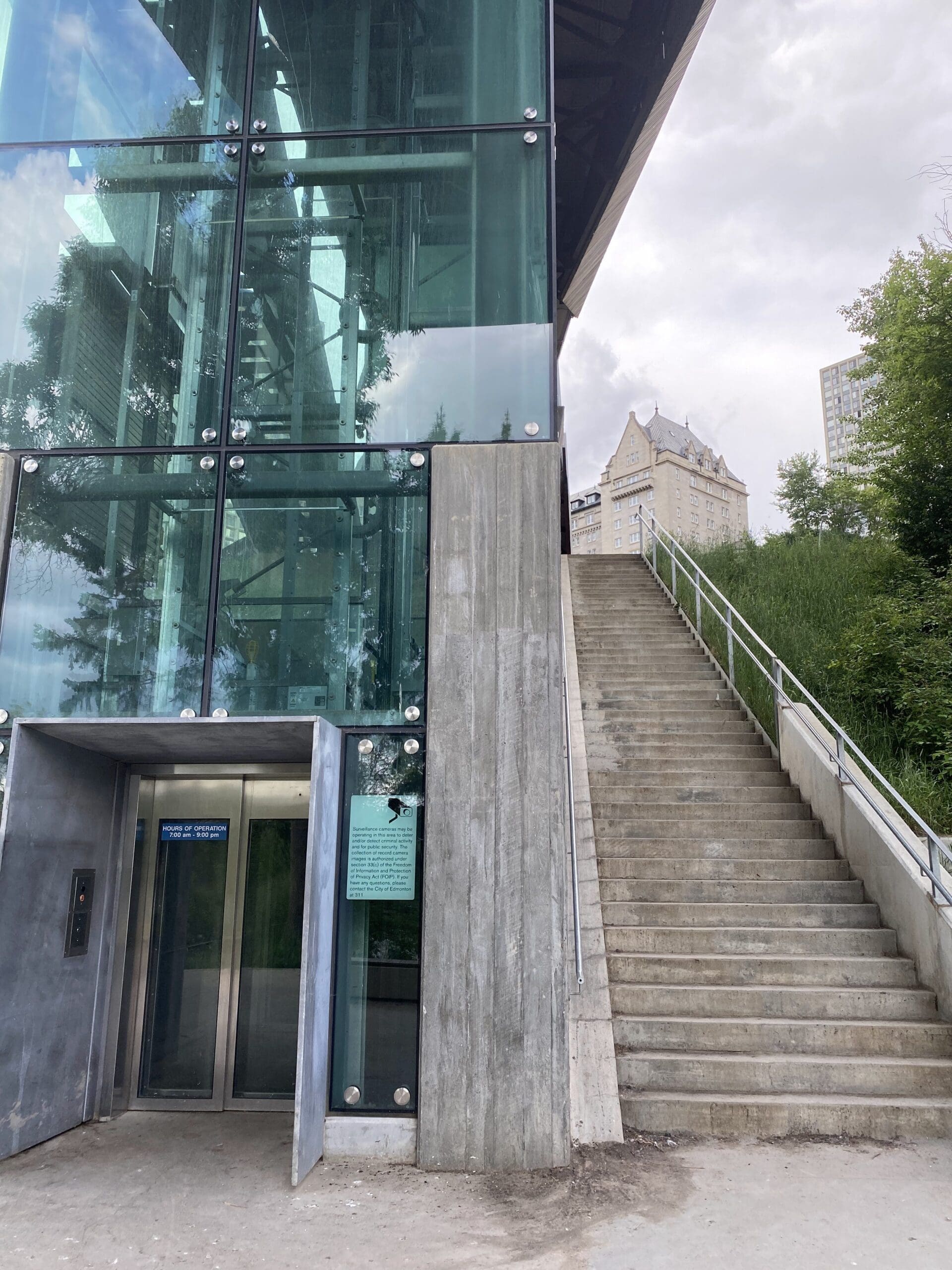 These stairs lead up (or down) from/ to the trails from the funicular.