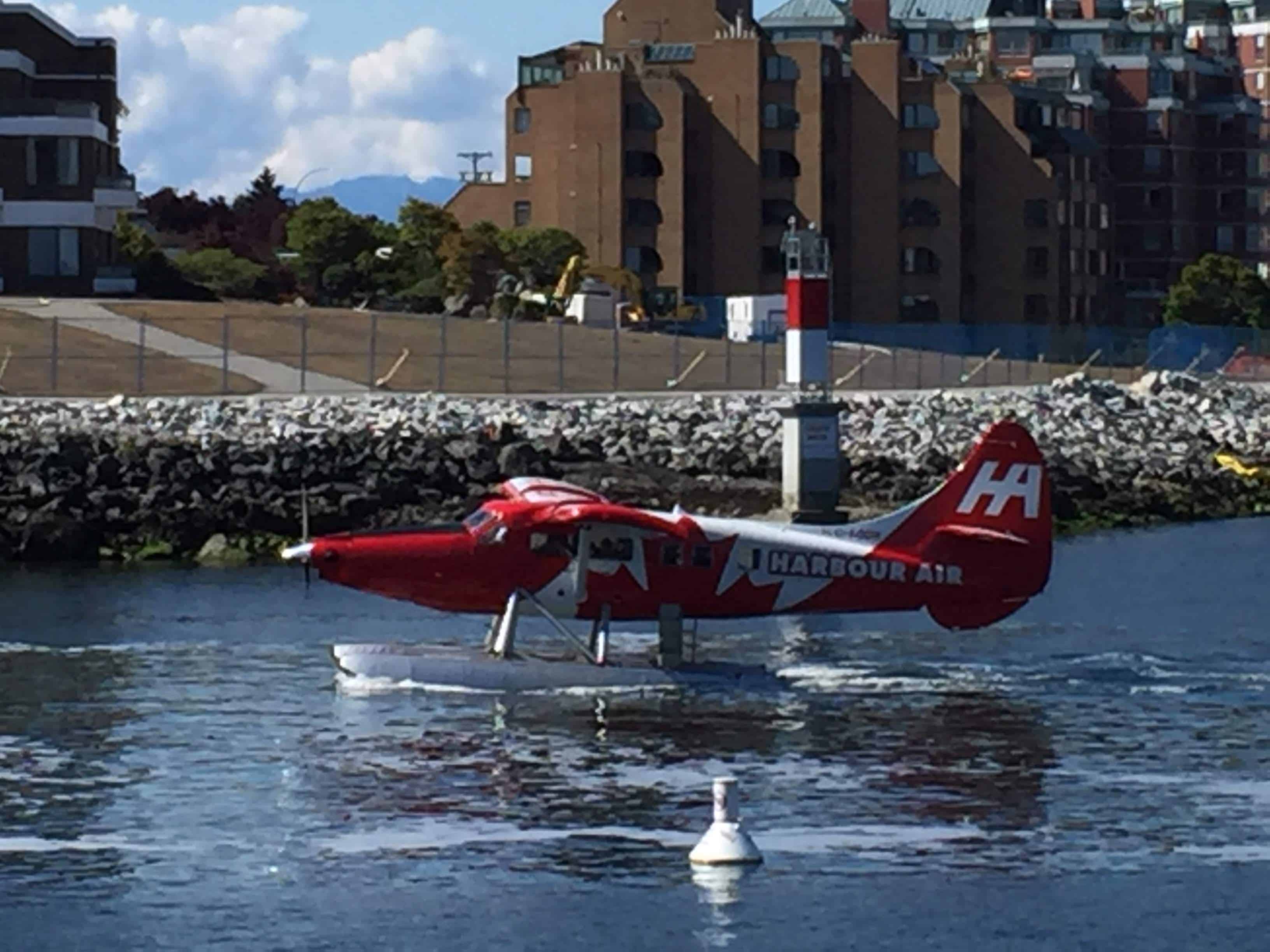 Harbour Air Seaplane (red and white) - picture taken on Canada Day