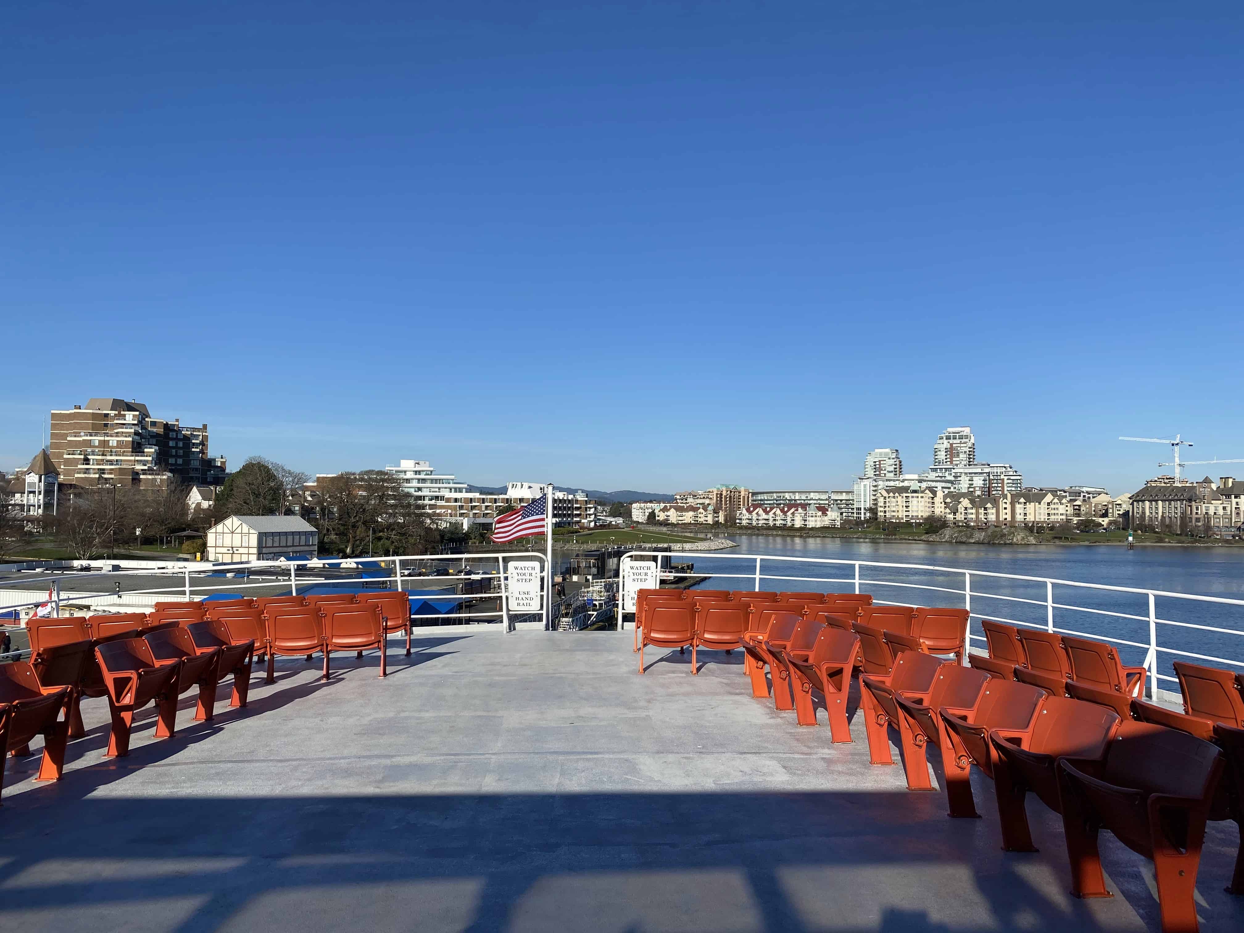 Upper deck on the Black Ball Ferry Lines MV Coho