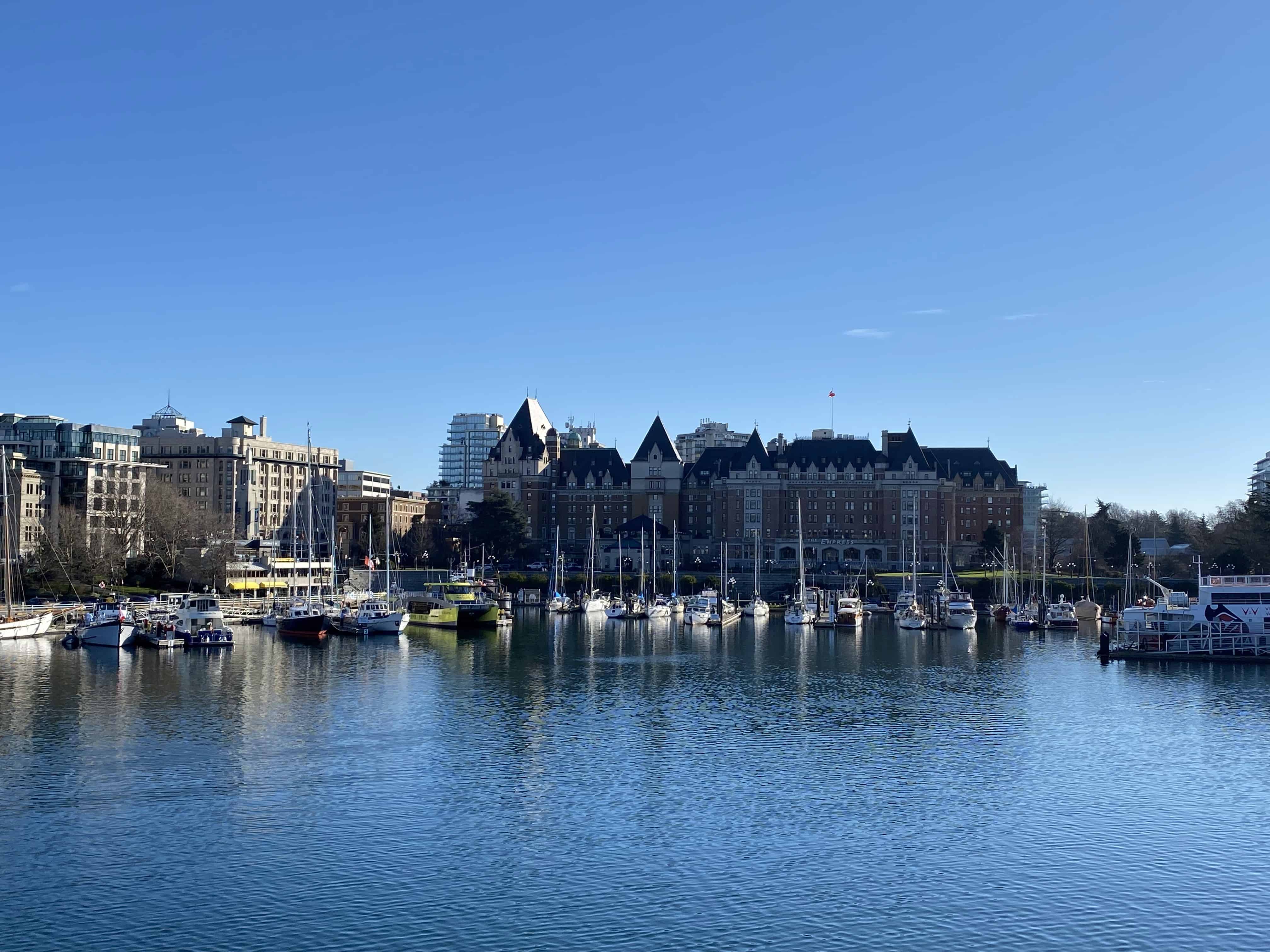 Saying goodbye to Victoria's harbour as we sailed away