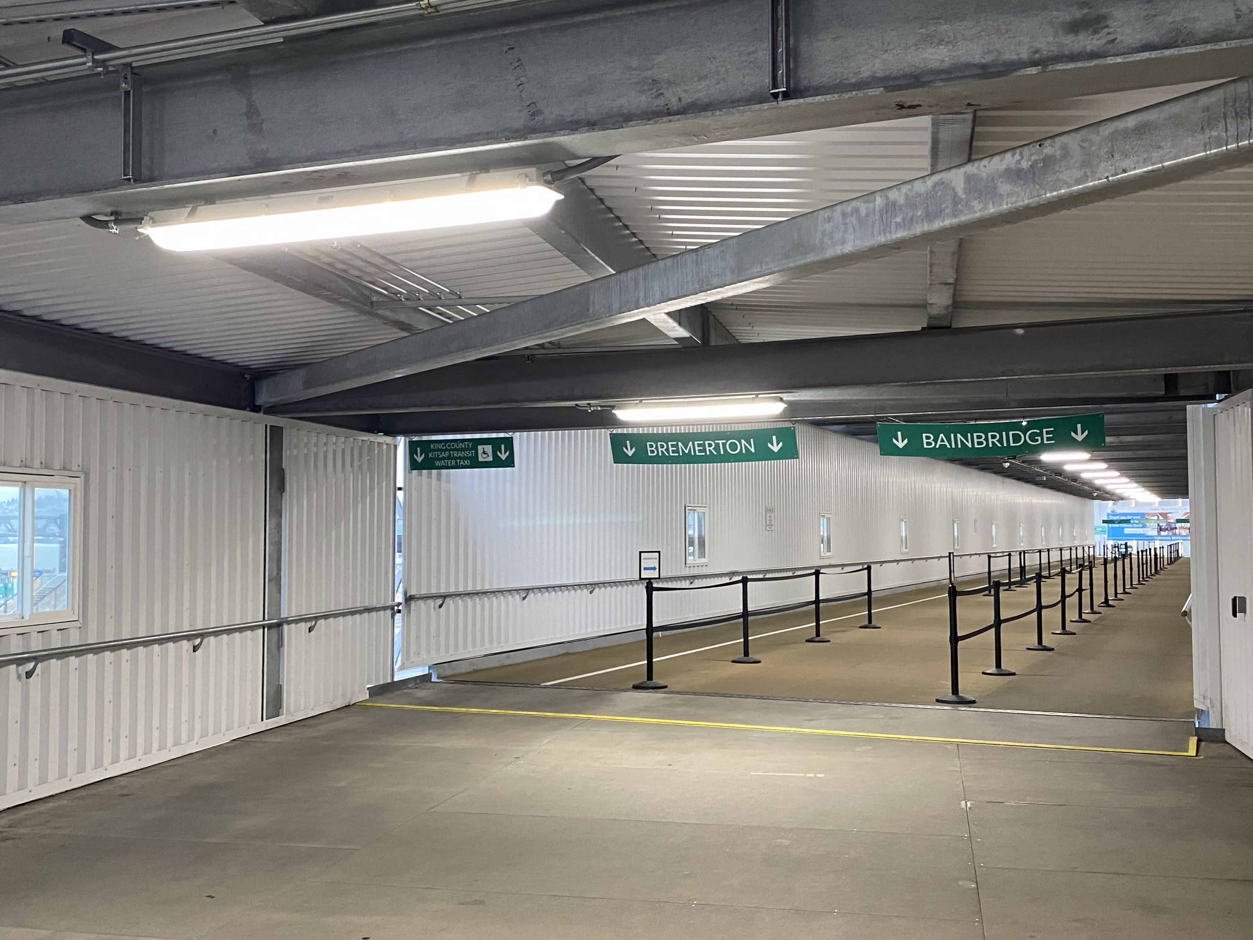 Inside the ferry terminal in Seattle