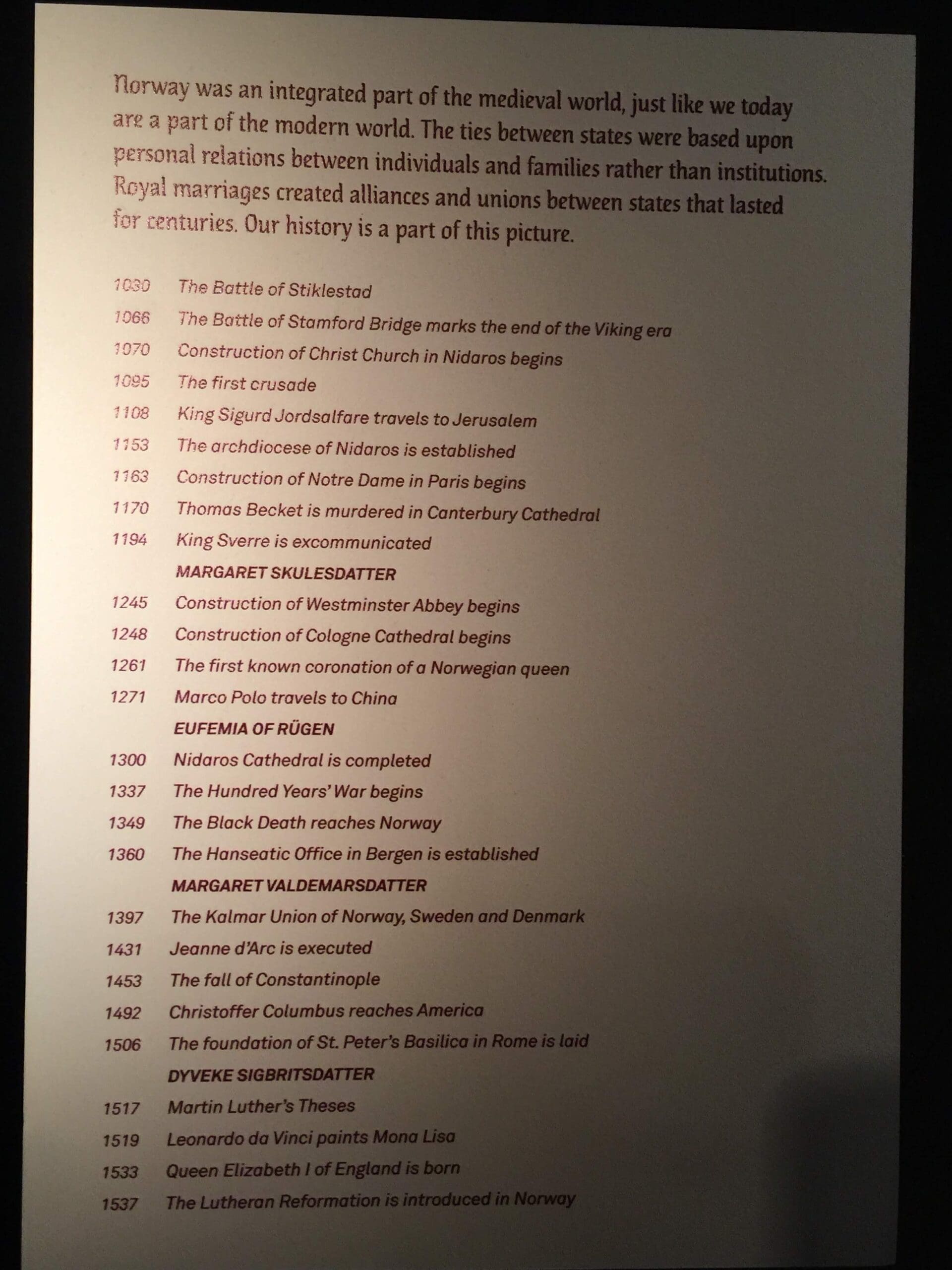 History of Norway inside Archbishop's Palace and Museum - 3 Days in Trondheim Norway