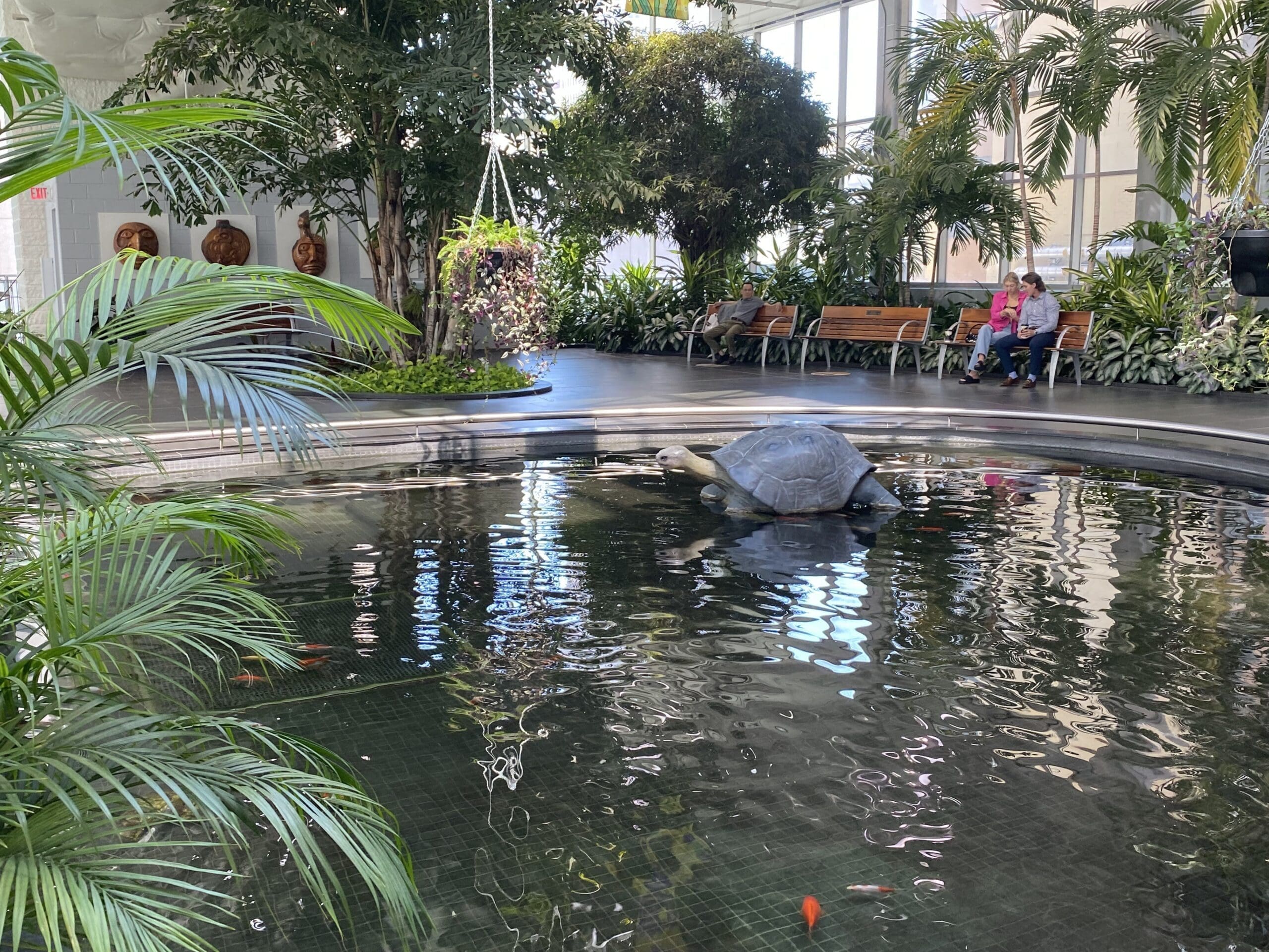 Water feature deep inside Devonian Gardens.