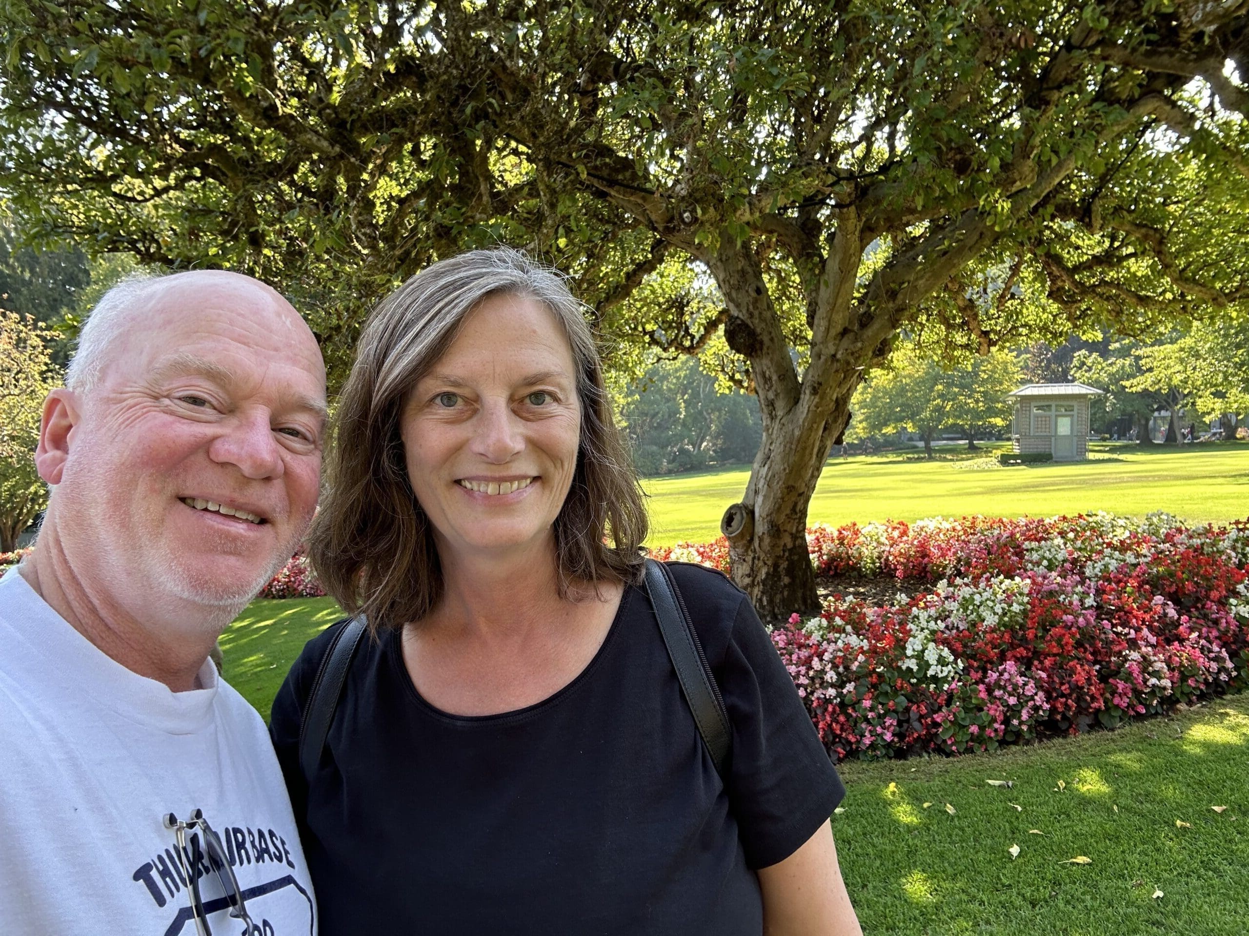 We are Gail and Paul at the Butchart Gardens